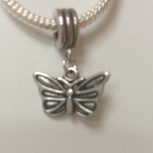 "BUTTERFLY" Dangling Charm Bead For European Style Charm Bracelets